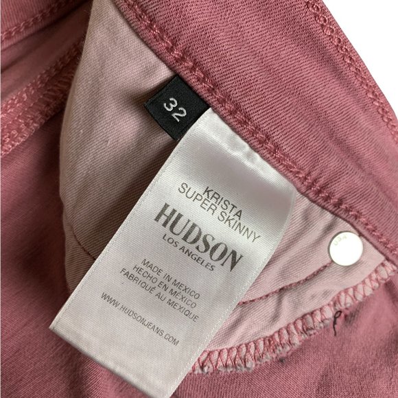 Hudson Krista Super Skinny Womens Jeans Tag 32 Dark Pink Mid-Rise W32xL29 Denim - Picture 8 of 11